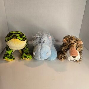 Ganz Webkinz Lot of 3 Lil Kinz Bullfrog Leopard Hippo Plush No Codes Stuffed Toy